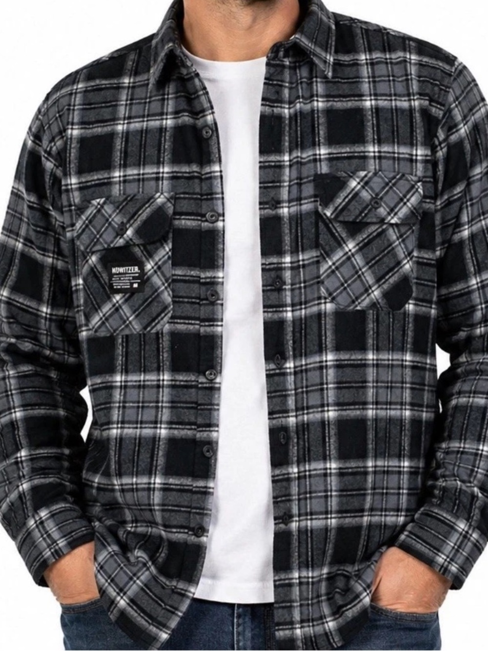 Howitzer Plaid Flannel Chore Shirt Mens M Heavyweight Button Up Utility Shirt